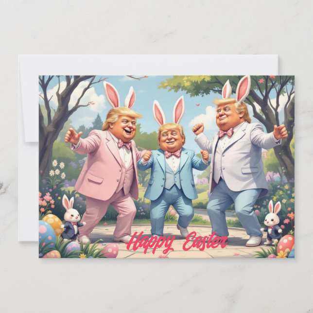 Cartes Pour Fêtes Annuelles Trump danse à Pâques (Devant)