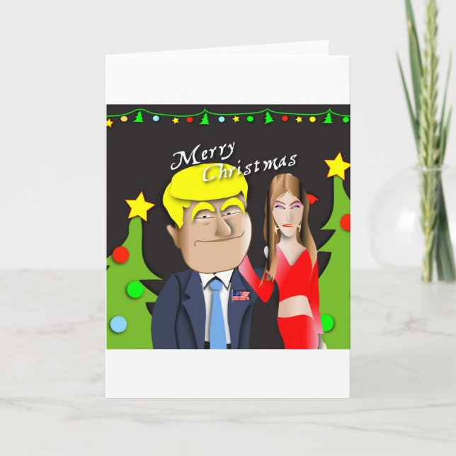 Cartes Pour Fêtes Annuelles Trump, Donald, Melania, Noël, cadeau, présent, (Devant)