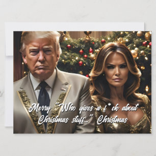 Cartes Pour Fêtes Annuelles Trump et sa femme "qui donne un F*ck" Noël