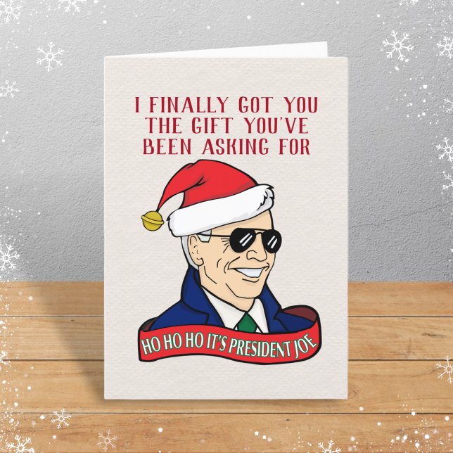 Cartes Pour Fêtes Annuelles Trump Free Christmas President Joe Biden Funny (Créateur téléchargé)
