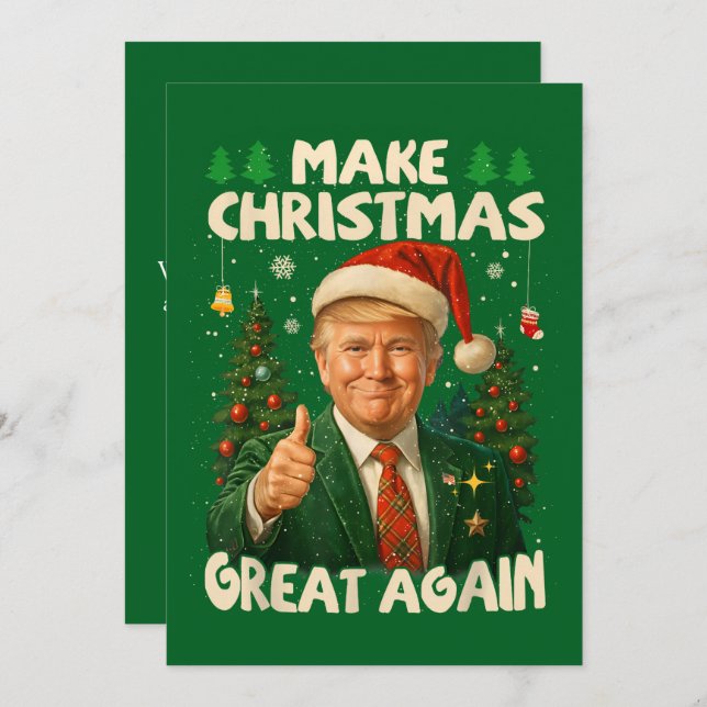 Cartes Pour Fêtes Annuelles Trump rend Noël à nouveau vert (Devant / Derrière)