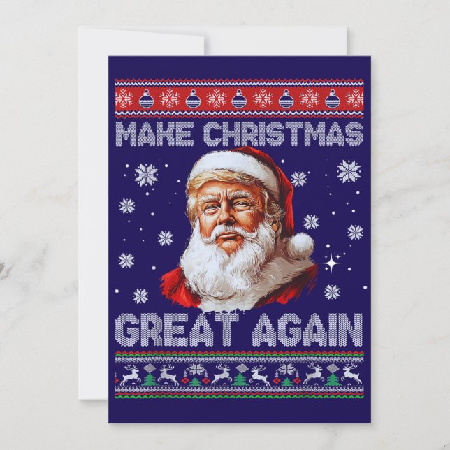 Cartes Pour Fêtes Annuelles Trump Santa Claus Hat Make Christmas Great Again (Devant)