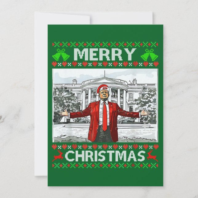 Cartes Pour Fêtes Annuelles Trump Santa Hat | Trump Joyeux Noël Vilains Noël (Devant)