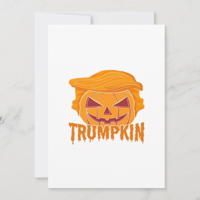 Cartes Pour Fêtes Annuelles Trumpkin Classique – Style Président Citrouille (Devant)