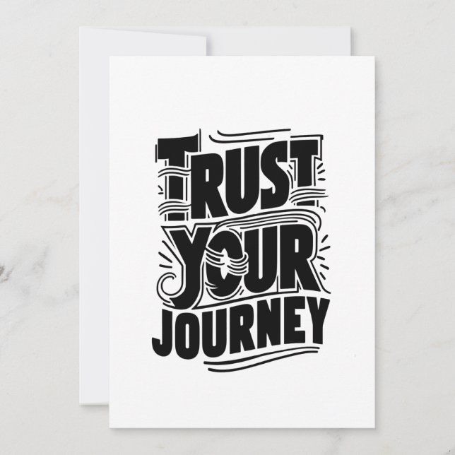 Cartes Pour Fêtes Annuelles Trust Your Journey Vertical Typography Art (Devant)