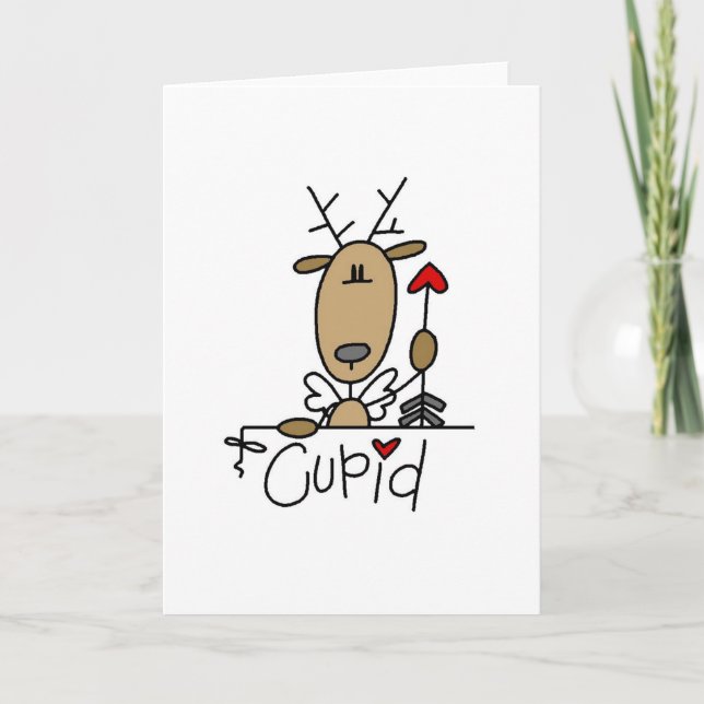 Cartes Pour Fêtes Annuelles Tshirts et cadeaux de Noël Cupid Reindeer (Devant)