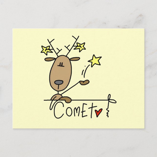 Cartes Pour Fêtes Annuelles Tshirts et cadeaux de Noël de Comet Reindeer (Devant)