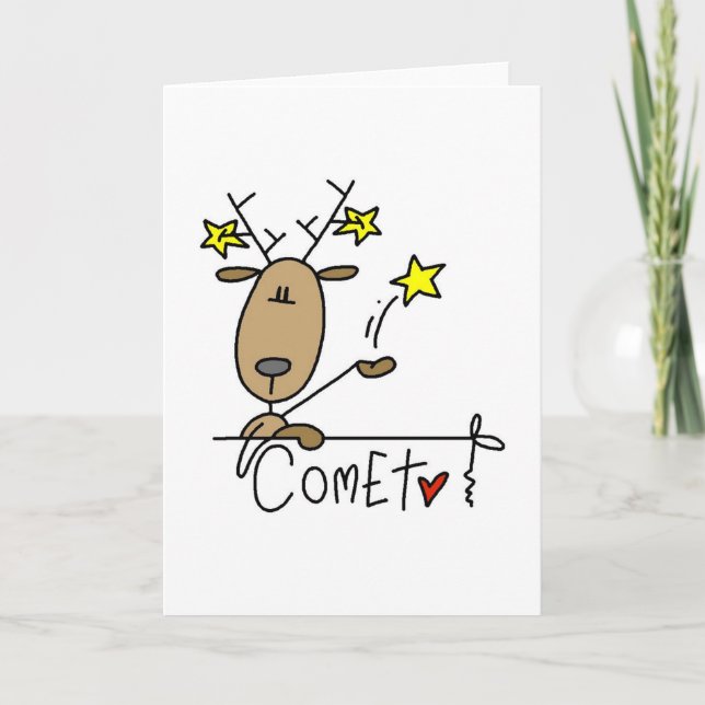 Cartes Pour Fêtes Annuelles Tshirts et cadeaux de Noël de Comet Reindeer (Devant)