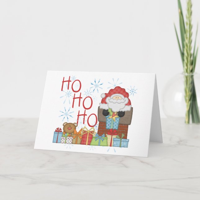 Cartes Pour Fêtes Annuelles Tshirts et cadeaux père Noël Ho Ho Ho (Devant)