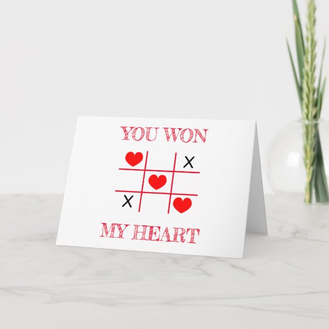 Cartes Pour Fêtes Annuelles Tu as gagné mon coeur (Devant)