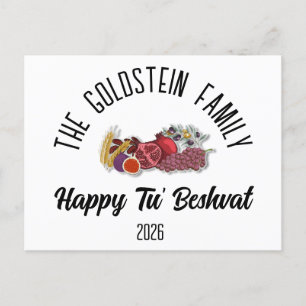 Cartes Pour Fêtes Annuelles Tu beshvat Jewish Holiday Nom de famille personnal
