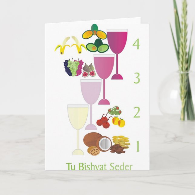 Cartes Pour Fêtes Annuelles Tu Bishvat Seder (Devant)