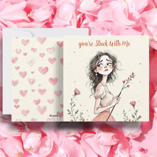 Cartes Pour Fêtes Annuelles Tu es coincé avec moi