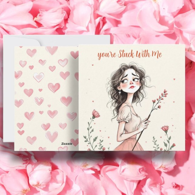 Cartes Pour Fêtes Annuelles Tu es coincé avec moi (Créateur téléchargé)