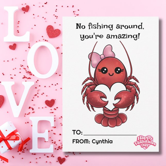 Cartes Pour Fêtes Annuelles Tu es Extraordinaire, Homard rouge, Saint Valentin (Créateur téléchargé)