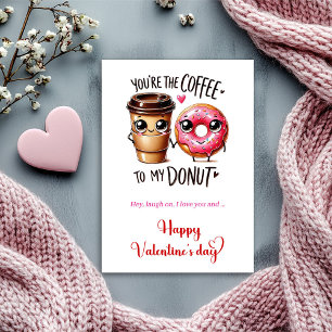 Cartes Pour Fêtes Annuelles Tu es le café à mon beignet je t'aime
