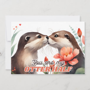 Cartes Pour Fêtes Annuelles Tu es ma moitié loutre Baiser de loutre Saint-Vale