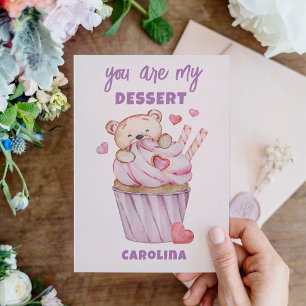 Cartes Pour Fêtes Annuelles Tu es mon dessert Ourson mignon Saint-Valentin