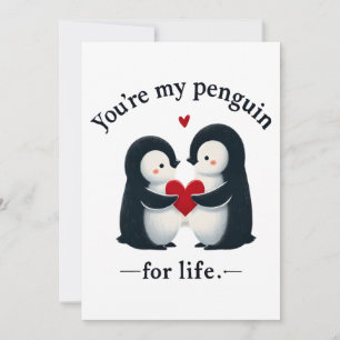 Cartes Pour Fêtes Annuelles Tu es mon pingouin pour un couple à vie