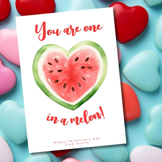 Cartes Pour Fêtes Annuelles Tu es un dans un melon drôle de Saint-Valentin (Créateur téléchargé)