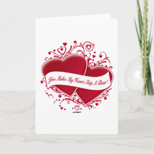 Cartes Pour Fêtes Annuelles Tu Fais Sauter Mon Coeur D'Un Beat ! Cœurs rouges