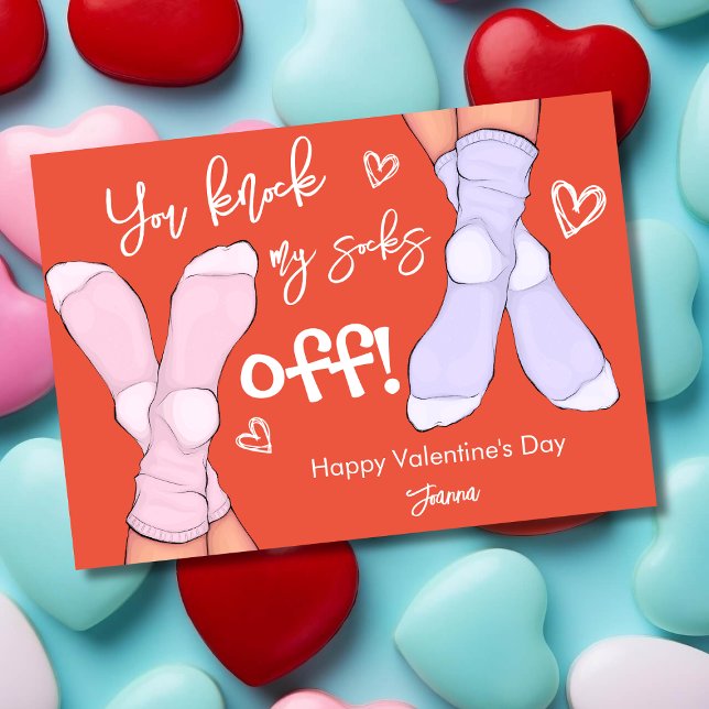 Cartes Pour Fêtes Annuelles Tu m'arrêtes mes chaussettes pour la Saint-Valenti (Créateur téléchargé)