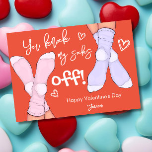 Cartes Pour Fêtes Annuelles Tu m'arrêtes mes chaussettes pour la Saint-Valenti