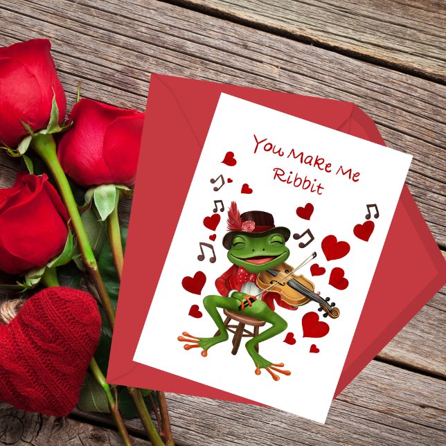 Cartes Pour Fêtes Annuelles Tu me fais Ribbit Saint-Valentin (Créateur téléchargé)