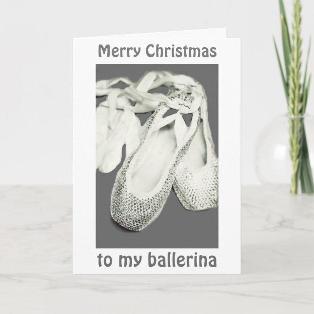 CARTES POUR FÊTES ANNUELLES TU ME GARDES SUR MES TOES-BALLERINA CHRISMAS AMOUR (Devant)