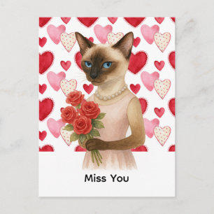 Cartes Pour Fêtes Annuelles Tu me manques de la part de la maman du chat siamo