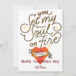 Cartes Pour Fêtes Annuelles Tu mets mon âme sur feu Coeur gothique Valentine