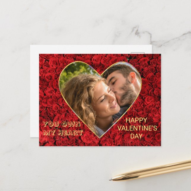 Cartes Pour Fêtes Annuelles Tu Peux Mon Coeur, Valentine (Devant/Arrière en situation)