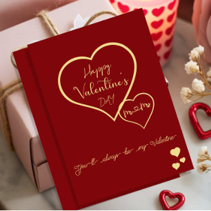 Cartes Pour Fêtes Annuelles Tu seras toujours mon Valentin Double Cœurs Plat