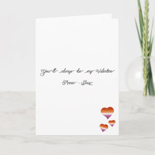 Cartes Pour Fêtes Annuelles Tu seras toujours mon Valentin Drapeau des cœurs l