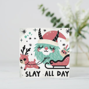 Cartes Pour Fêtes Annuelles Tue tout le jour le traîneau du Père Noël