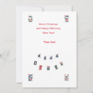 Cartes Pour Fêtes Annuelles Tuiles de Mahjong symboles conception pour Noël