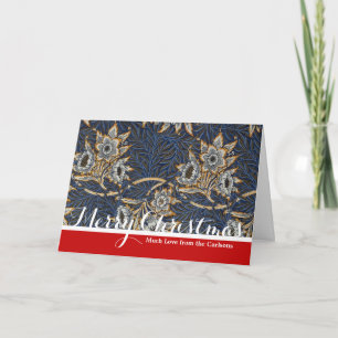 Cartes Pour Fêtes Annuelles Tulipe Saules Motif Bleu Floral de William Morris
