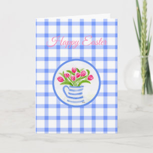 Cartes Pour Fêtes Annuelles Tulipes aquarelle bleu Pâques