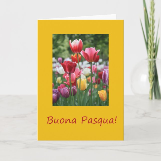 Cartes Pour Fêtes Annuelles Tulipes de Pâques italiennes (Devant)
