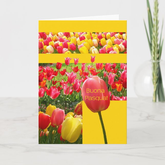 Cartes Pour Fêtes Annuelles Tulipes de Pâques italiennes (Devant)