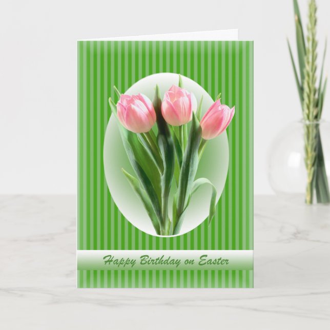 Cartes Pour Fêtes Annuelles Tulipes du printemps - Anniversaire de Pâques (Devant)