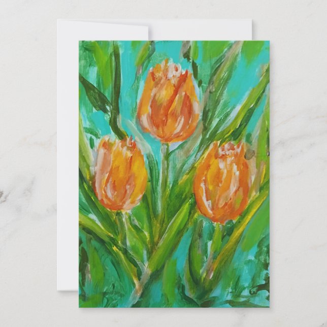 Cartes Pour Fêtes Annuelles Tulipes Orange (Devant)