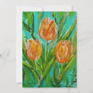 Cartes Pour Fêtes Annuelles Tulipes Orange