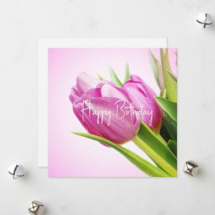 Cartes Pour Fêtes Annuelles Tulipes roses