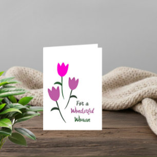 Cartes Pour Fêtes Annuelles Tulipes roses et violettes Fête des mères