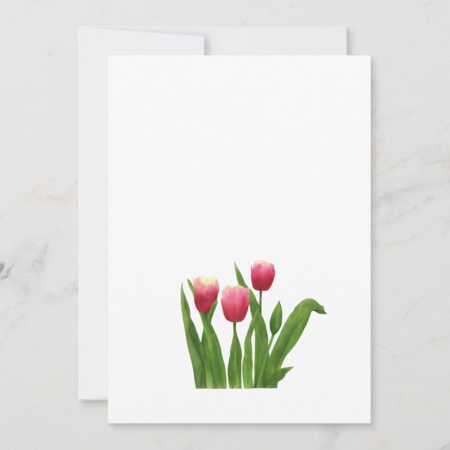 Cartes Pour Fêtes Annuelles Tulipes rouges et verdure (Devant)
