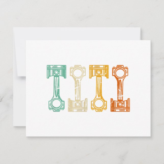 Cartes Pour Fêtes Annuelles Tuner Vintage mécanique rétro (Devant)