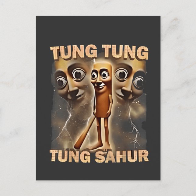 Cartes Pour Fêtes Annuelles Tung tung sahur Brainrot Meme (Devant)