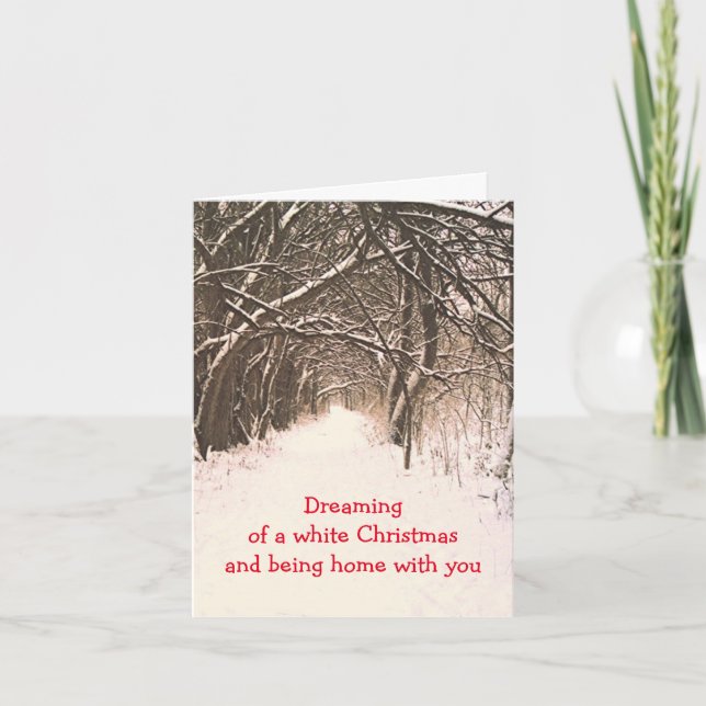 CARTES POUR FÊTES ANNUELLES TUNNEL D'ARBRES DANS LA NEIGE/RÊVE DE CHRISTMA BLA (Devant)