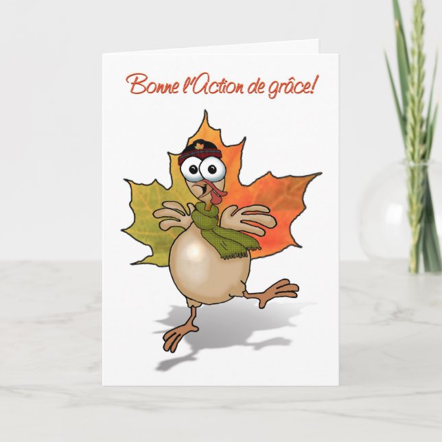 Cartes Pour Fêtes Annuelles TURKEY Canadian Thanksgiving french (Devant)